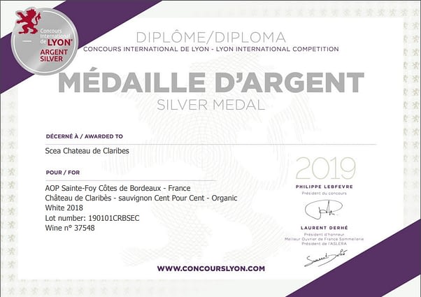 Silver Medal at 2019 Concours International de Lyon